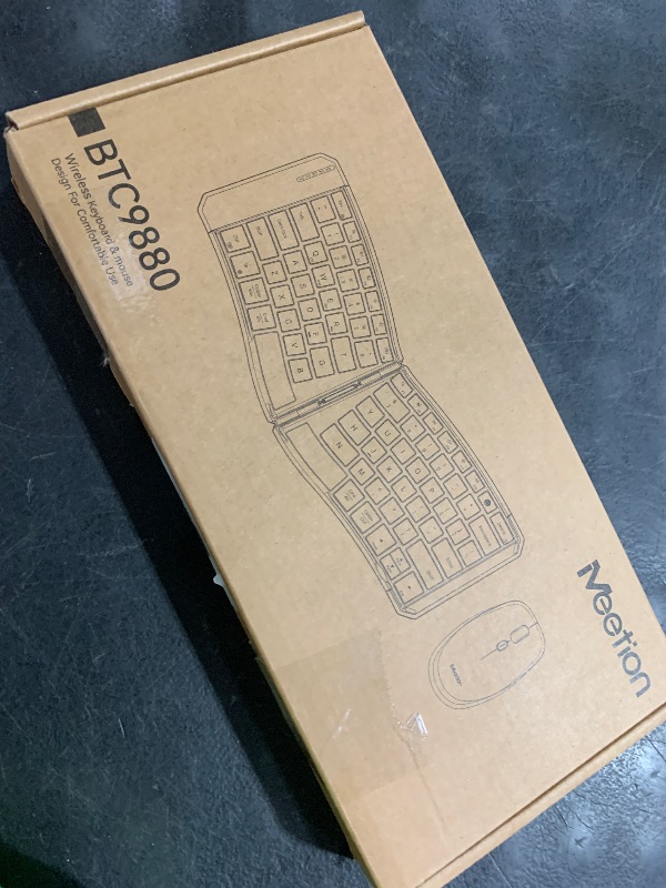 Photo 1 of MEETION Ergonomic Foldable Keyboard and Mouse, Portable Bluetooth Keyboard and Mouse for Business Travel, Ultra-Thin Folding Wireless Keyboard Mouse for Windows/Mac/iOS/Andriod, C9880