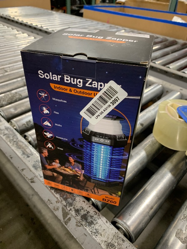 Photo 1 of GTERT Solar Bug Zapper Outdoor – Ultra-Strong Fly & Mosquito Zapper, Solar-Powered Rechargeable Bug Zapper, Portable Cordless Insect Zapper, Foldable Adjustable Light, IP66 Waterproof (Carbon Black)