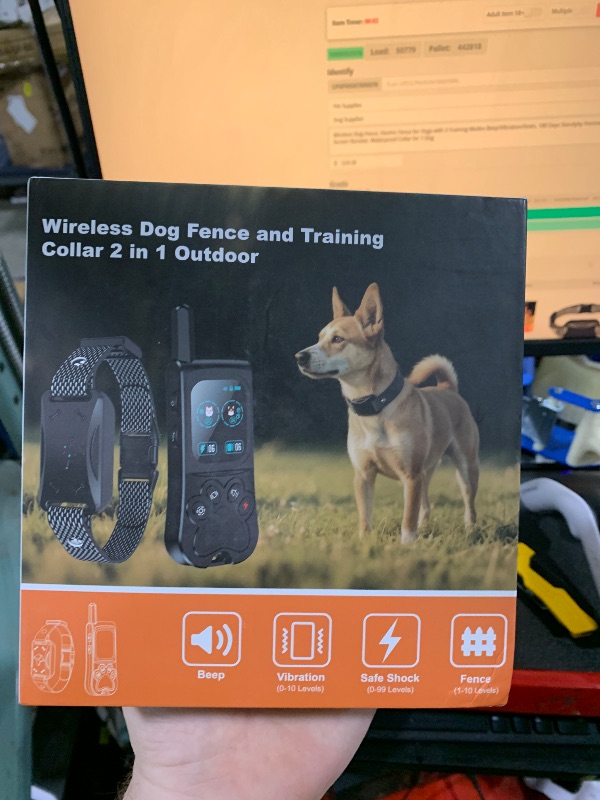 Photo 1 of Wireless Dog Fence, Electric Fence for Dogs with 3 Training Modes-Beep/Vibration/Static, 180 Days Standyby Perimeter Dog Collars with Color Screen Remote, Waterproof Collar for 1 Dog