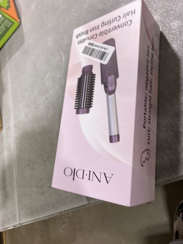 Photo 1 of ANI·DIO Cordless Curling Iron Brush,4 In1,8000mAh,4 Temp Setting,1/1.5 inch Portable Mini Travel Hot Comb,Rechargeable Hair Curler Cordless with 200 Million Negative Ions,Dual Voltage (Pink)