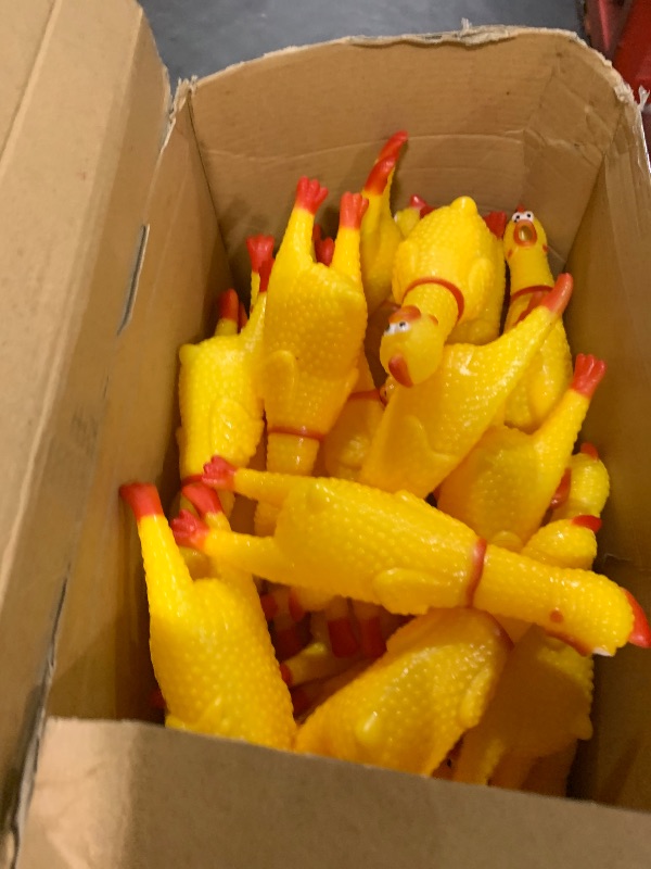 Photo 1 of Libima 150 Pcs 6.3 Inch Squeaky Rubber Chicken Bulk, Mini Funny Screaming Chicken for Dogs, Pets and Party Favors, Stress Relief and Reduce Separation Anxiety (Yellow)