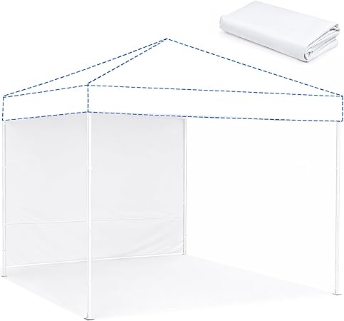 Photo 1 of 10x10 Canopy Tent Sidewalls – Heavy Duty 300D Oxford Waterproof Pop Up Canopy Walls with Zipper & Sidewalls Only Frame NOT Included (White 1PCS)