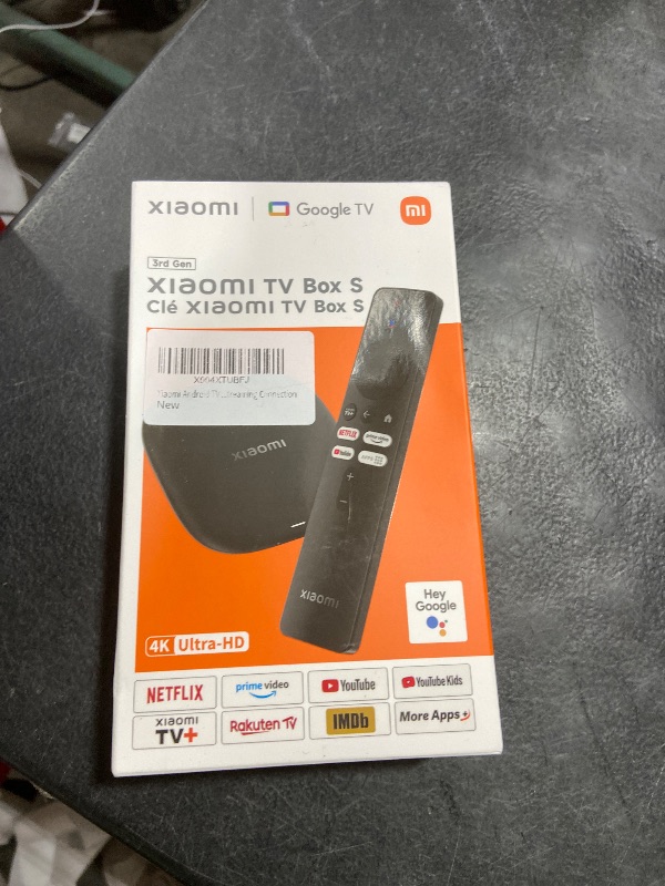 Photo 1 of Xiaomi Android Google TV Box S 3rd Gen, 4K UHD TV Box Dolby Vision Atmos & DTS:X, 2GB + 32GB Storage WiFi 6 HDMI 2.1 360° Bluetooth Remote Voice Control for Television Internet Smartphones Streaming