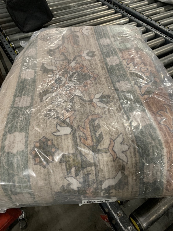 Photo 1 of Area Rugs 9x12 Living Room Rug: Washable Rug Soft Vintage Distressed Floral Carpet Indoor Non-Slip Stain Resistant Large Carpets for Bedroom Dining Room Farmhouse Nursery Home Office Brown Green