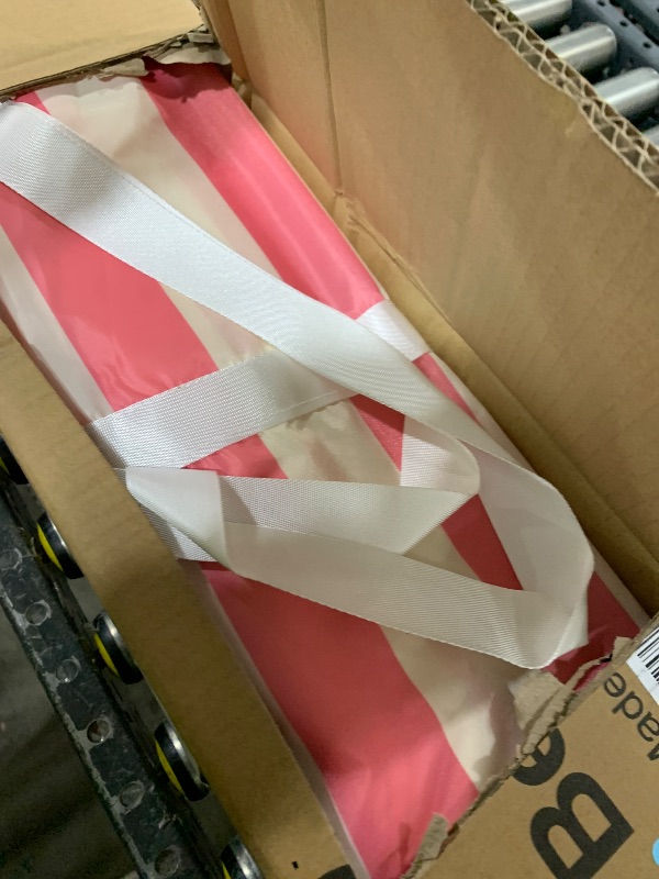 Photo 1 of Rhino Valley Beach Cabana, 8 * 8FT Beach Tent UPF50+ Protection, Easy Setup Beach Canopy Wind Resistant with Cup Holder, Compact Beach Shade Foldable Beach Tent Sun Shelter, Pink & White Stripes