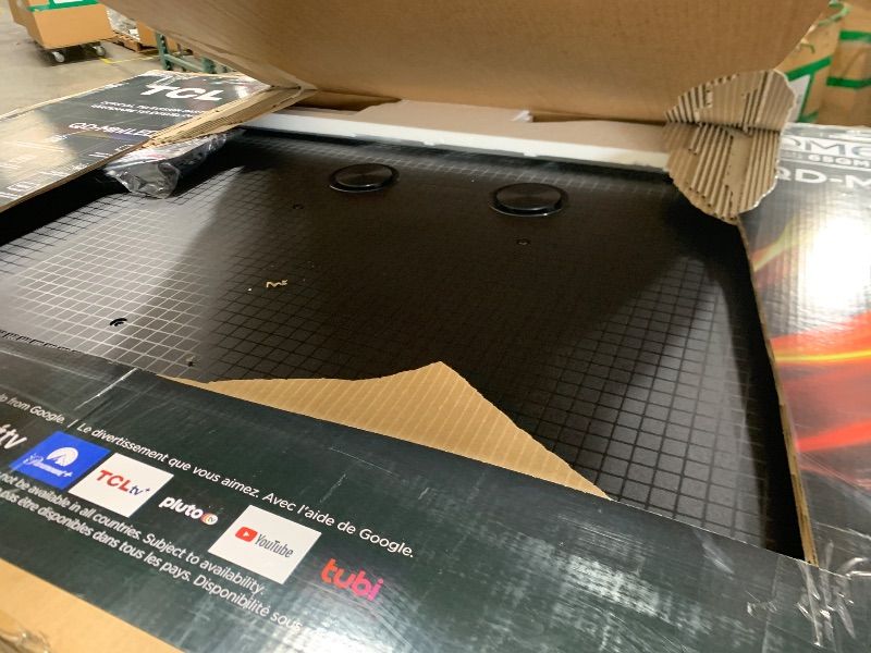 Photo 1 of major damage--------------------------------------------------------TCL 65 Inch Class QM6K Series | Mini LED QLED 4K HDR | 65QM6K, Latest Model | 120HZ-144HZ High Brightness Smart Google TV Dolby Atmos Onkyo Audio | Voice Remote Alexa Gaming Streaming Tel