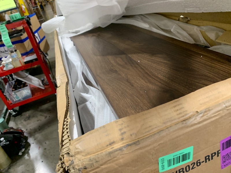 View 2 of Lume Walnut Wood Frame King Platform Bed with Modern Fluted Style Bed Set, Nightstands, Easy Assembly