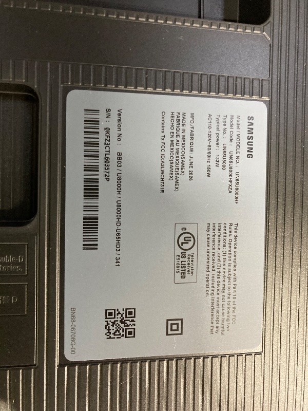 Photo 1 of **BROKEN NO REFUNDS* NO RETURNS Samsung 65-Inch Class U8000H Series Crystal UHD, 4K, Smart TV, 2026 Model