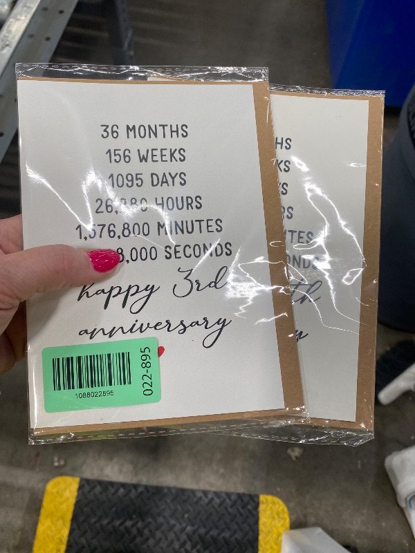 Photo 1 of **2 PACK** NTVShop 3rd Anniversary Greeting Card - Modern Number Theme - 5 x 7 Inches - Unisex-Adults
