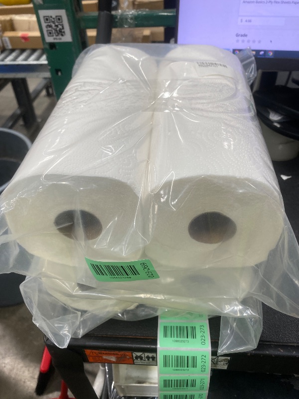 Photo 1 of **2 packs** Amazon Basics 2-Ply Flex-Sheets Paper Towels, 2-Pack, 150 Sheets per Roll, 2 Basics Rolls = 6 Regular Rolls, for Everyday Use, Spills and Messes