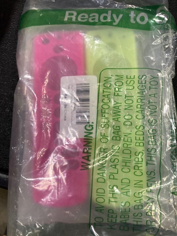 Photo 2 of (2 Pack) Fire Stick Remote Cover 3rd Gen with Alexa Voice Remote,Fire TV Remote Cover Glow in The Dark, Anti Slip Shockproof Silicone Protective Case with Lanyard(Glow Yellow&Not Glow Rose Red)