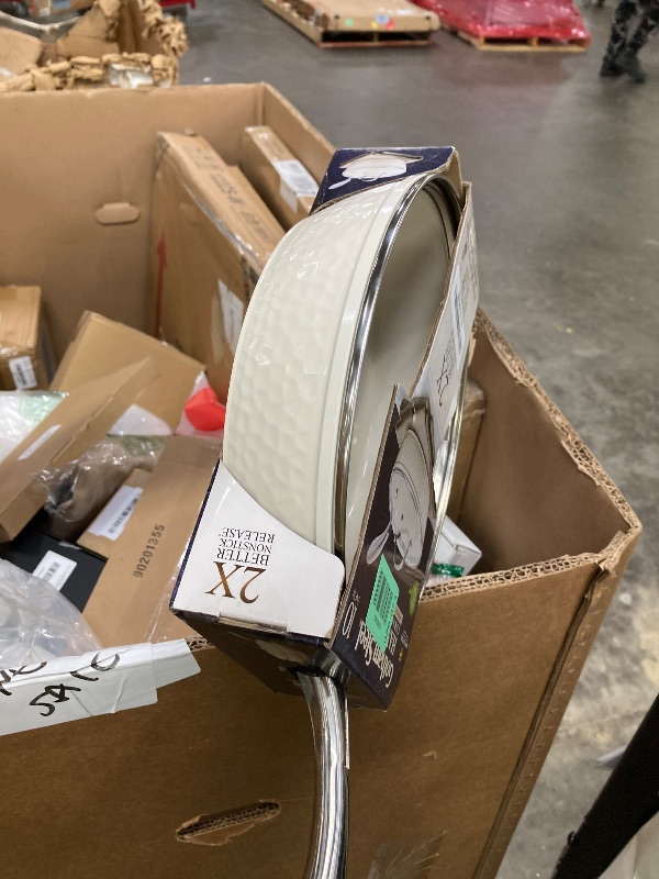 Photo 1 of **MISSING LID**GOTHAM STEEL Hammered 10 Inch Non Stick Frying Pans with Lid, Frying Pans Nonstick with Lid, Non Toxic PFOA PFOS Free, Skillet Pan for Cooking, Induction Oven and Dishwasher Safe – Cream