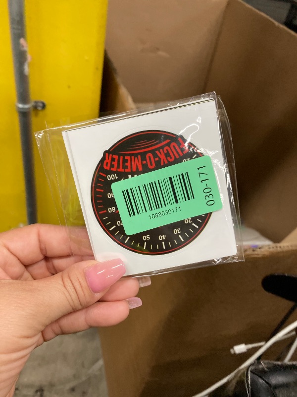 Photo 1 of (5Pcs) Give A Fuck O Meter Stickers 3 Inch, Funny Give A Fuk-O-Meter Meme, Waterproof Vinyl Decal for Water Bottle Laptop, Car, Phone, Book