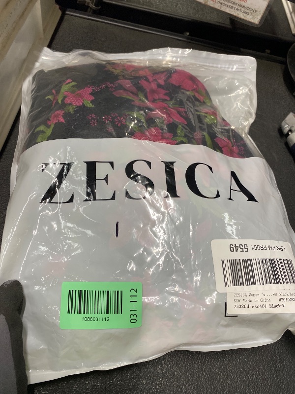 Photo 1 of *Thread damage* ZESICA Women's Summer Mesh Floral Sleeveless Wedding Guest Dress Black M