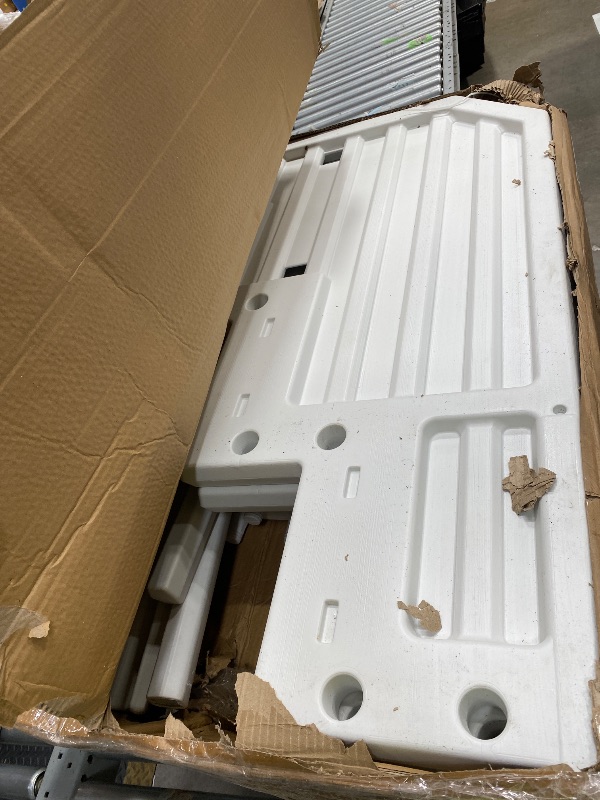 Photo 1 of *Box damaged* Blue Wave Easy Pool Steps – Above Ground Pool Ladder Anti-Slip Wide Stairs for Above Ground Pools with Handles – Fits 48- 54 Inch Pools, 350-lb Limit, Includes Deck Mounting Brackets – White Vinyl