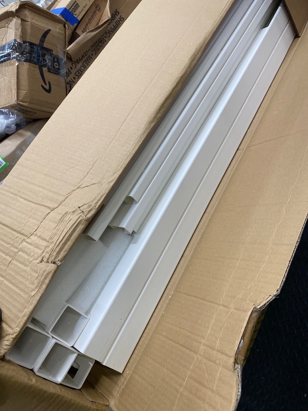 Photo 1 of *Box damaged* Qikdesign No-Dig Air Conditioner Fence 36" W X 45" H White Vinyl Privacy Fence with Planter Box for Trash Can Pool Equipment (2 Panels)