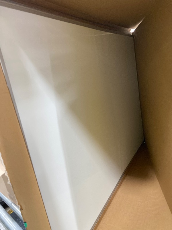 Photo 1 of *Cracked back* Amazon Basics Magnetic Dry Erase Whiteboard, 36 x 48-inch, Aluminum Frame, Silver/White, Easy to Install