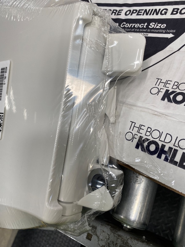 Photo 1 of *Damage to back clip/Unsure if it will work* KOHLER 4636-RL-0 Cachet ReadyLatch Elongated Toilet Seat Slow Close, Soft Close Toilet Seat Quiet Lid, Contoured Grip-Tight Bumpers Installation Hardware, Apartment Essentials, White