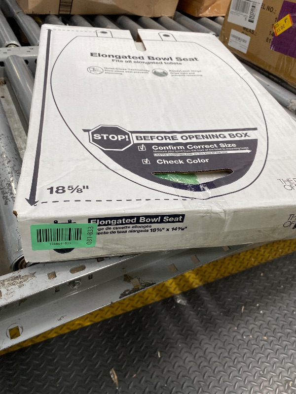 Photo 1 of *Damage to back clip/Unsure if it will work* KOHLER 4636-RL-0 Cachet ReadyLatch Elongated Toilet Seat Slow Close, Soft Close Toilet Seat Quiet Lid, Contoured Grip-Tight Bumpers Installation Hardware, Apartment Essentials, White