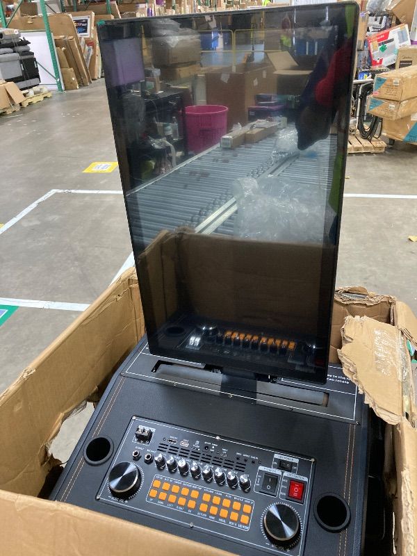 Photo 1 of ***DAMAGE -SELLING AS IS *** Smart Karaoke Machine with 23.8Inch Touch Screen & Lyrics Display, Up to 2000W Powerful Speaker, Super Deep Bass Sound for Home Party, Outdoor - Perfect for Adults, Kids, Singers & Music Lovers ***SCREEN WILL NOT DESCEND***