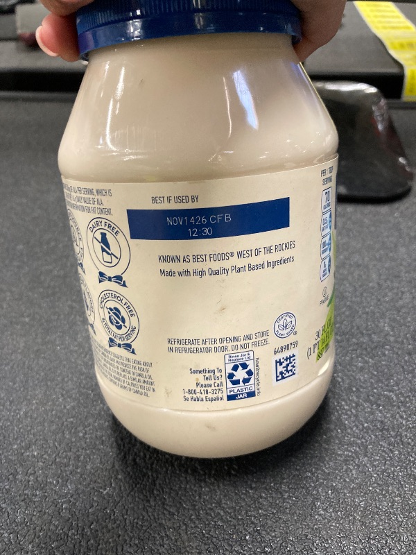 Photo 1 of (6 pack) Hellmann's Plant Based Mayonnaise Spread & Dressing Condiments, 30 fl oz Jar