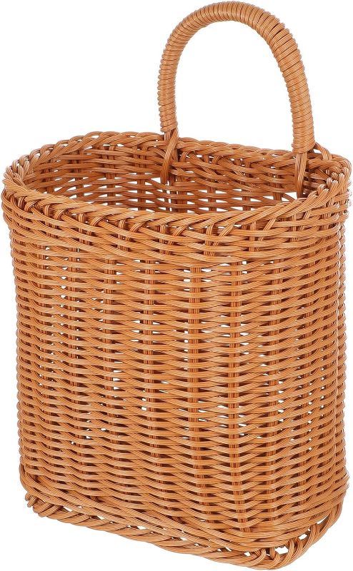 Photo 1 of **BENT***MAGICLULU 1Pcs Kitchenware Hanging Basket Wall Hanging Flower Baskets Front Door Hanging Basket Woven Hanging Basket Tableware Plant Basket 11 x 6.68 x 4.32inch