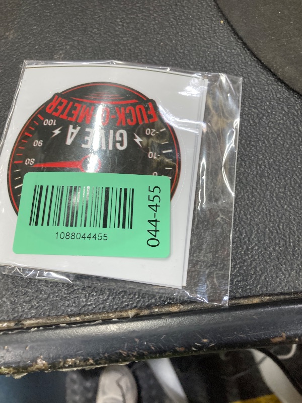 Photo 1 of (5Pcs) Give A Fuck O Meter Stickers 3 Inch, Funny Give A Fuk-O-Meter Meme, Waterproof Vinyl Decal for Water Bottle Laptop, Car, Phone, Book