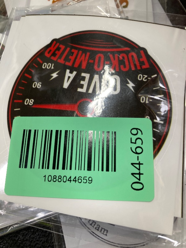 Photo 1 of (5Pcs) Give A Fuck O Meter Stickers 3 Inch, Funny Give A Fuk-O-Meter Meme, Waterproof Vinyl Decal for Water Bottle Laptop, Car, Phone, Book