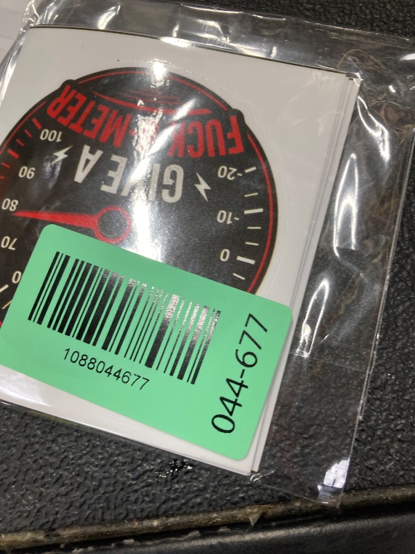 View 2 of (5Pcs) Give A Fuck O Meter Stickers 3 Inch, Funny Give A Fuk-O-Meter Meme, Waterproof Vinyl Decal for Water Bottle Laptop, Car, Phone, Book