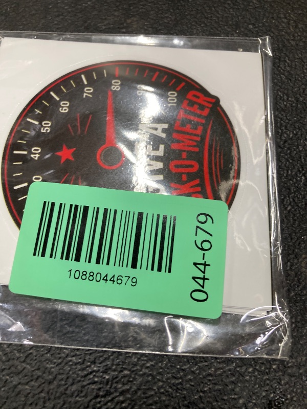 Photo 1 of (5Pcs) Give A Fuck O Meter Stickers 3 Inch, Funny Give A Fuk-O-Meter Meme, Waterproof Vinyl Decal for Water Bottle Laptop, Car, Phone, Book