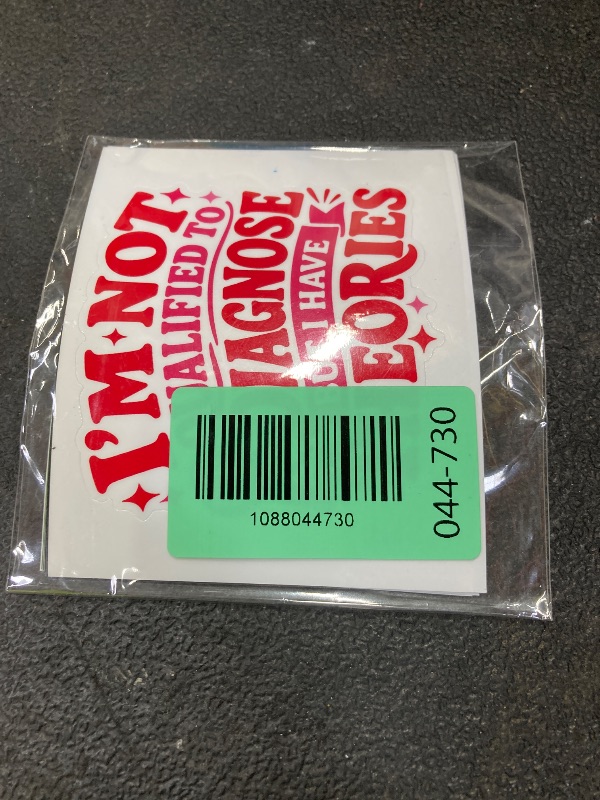 View 2 of (5Pcs) I'm Not Qualified to Diagnose But I Have Theories Sticker 3 Inch, Funny Sarcastic Quote Stickers, Waterproof Vinyl Decal for Laptop, Water Bottles, Car, Phone, Book