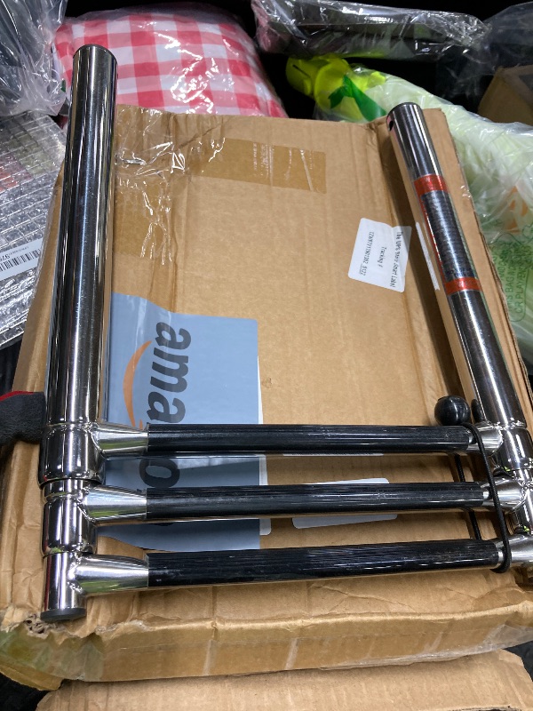 Photo 1 of **MISSING PARTS-ONLY****Hoffen Stainless Steel 3 Step Telescoping Pontoon Boat Ladder