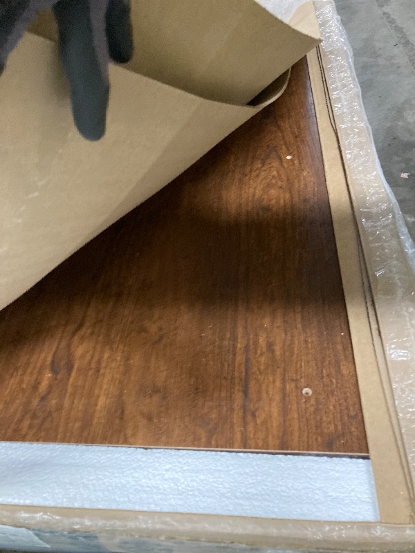 Photo 1 of *********MISSING BOX , ONLY BOX 2 OF 2********.SHA CERLIN 14 Inch Queen Size Metal Platform Bed Frame with Wooden Headboard and Footboard, Mattress Foundation, No Box Spring Needed, Large Under Bed Storage, Non-Slip Without Noise, Mahogany