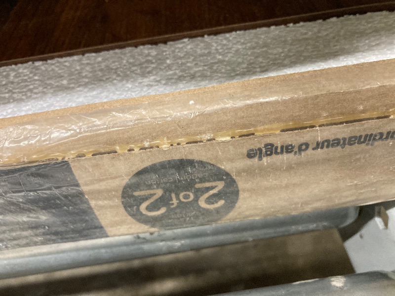 Photo 1 of *********MISSING BOX , ONLY BOX 2 OF 2********.SHA CERLIN 14 Inch Queen Size Metal Platform Bed Frame with Wooden Headboard and Footboard, Mattress Foundation, No Box Spring Needed, Large Under Bed Storage, Non-Slip Without Noise, Mahogany