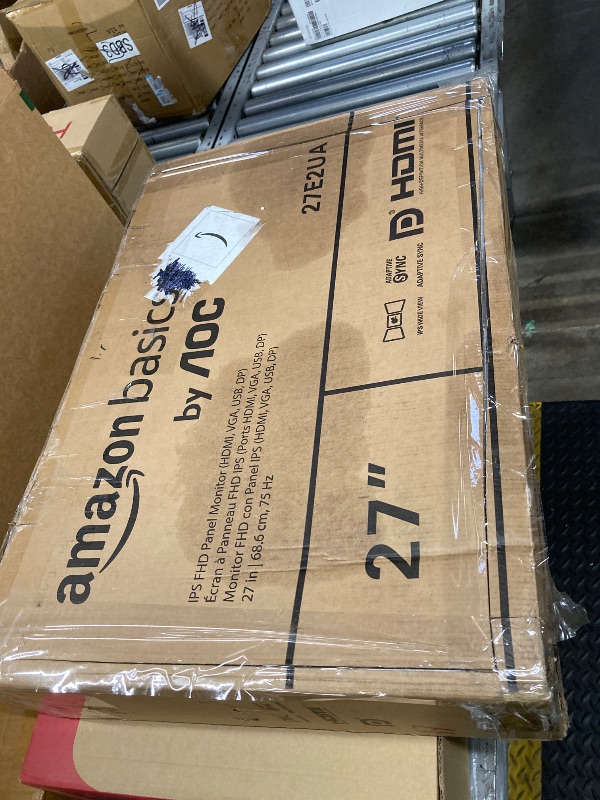 Photo 1 of **** PARTS ONLY ** NO REFUND NO RETURN ****
Amazon Basics 27 in IPS Monitor, Full HD 1080P, 75 Hz, Adjustable Stand, HDMI, Display Port, VGA Input, Built-in Speakers, VESA Compatible, Black