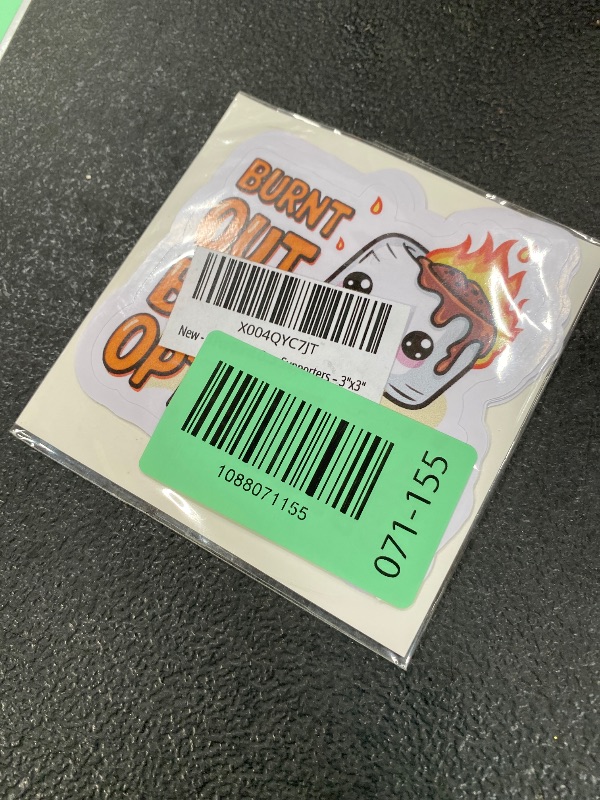 Photo 1 of (3pcs-3in) Burnt Out But Optimistic Sticker Mental Health Quote Stickers