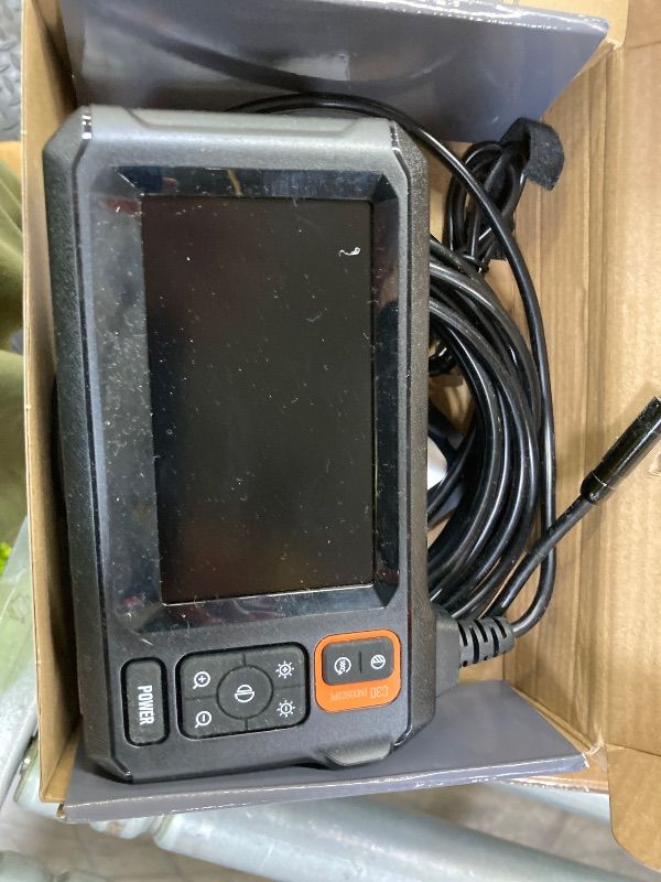 Photo 1 of ***Video is blurry***Endoscope Camera with Light, Inspection Borescope Camera with 4.3" IPS Screen, 1920P HD with 8 LED Lights, 16.6FT Semi-Rigid Cord Bore Scope, IP67 Waterproof Endoscope for Sewer, Tools(Orange)***Video is blurry***