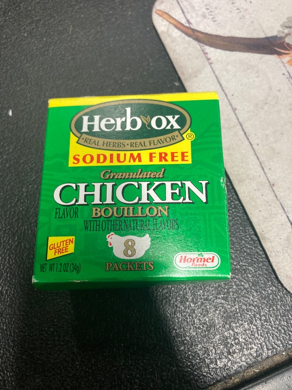 Photo 1 of -Ox Bouillon - Instant Broth - Granulated - Seasoning - Chicken - Sodium Free - Gluten Free - 1 Box - 8 Packets - 1.2 Ounces