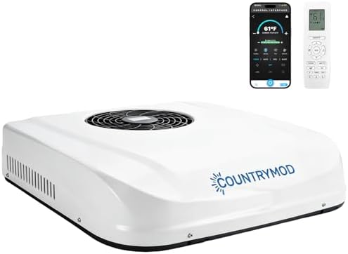 Photo 1 of 24V DC RV Air Conditioner, 8500 BTU Non-Ducted Low Profile Rooftop Unit, 2 In 1 Quiet Rooftop AC Unit with Cooling & Heating for RV, Camper Van, Truck, Van, Food Truck and Tractor, Etc. (24V)