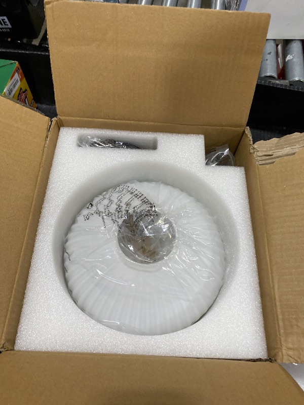 View 2 of Bagood 10" Frosted Black Glass Flush Mount Light