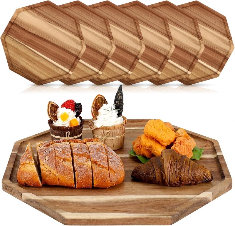 Photo 1 of LemonRoad 3 Pack Acacia Wood Serving Trays, 12'' Octagon