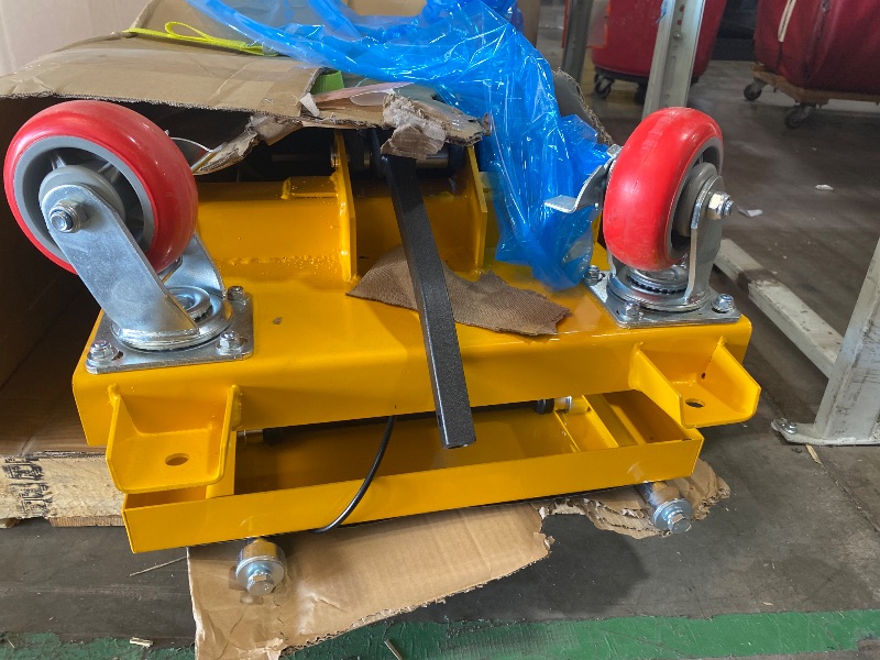 Photo 1 of Hydraulic Lift Table Cart, 770lbs Capacity 59'' Max Lift, Double Scissor Lift Table w/4 Wheels & Non-Slip Pad, Heavy Duty Hydraulic Platform Lift Cart for Warehouse, Shop, Garage Material Handling