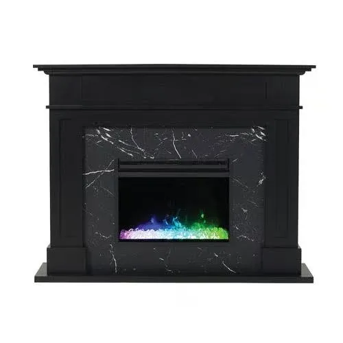 Photo 1 of Cambridge Sofia 53-in. Electric Fireplace Mantel with Marble Inlay and Log Display Cambridge Finish
