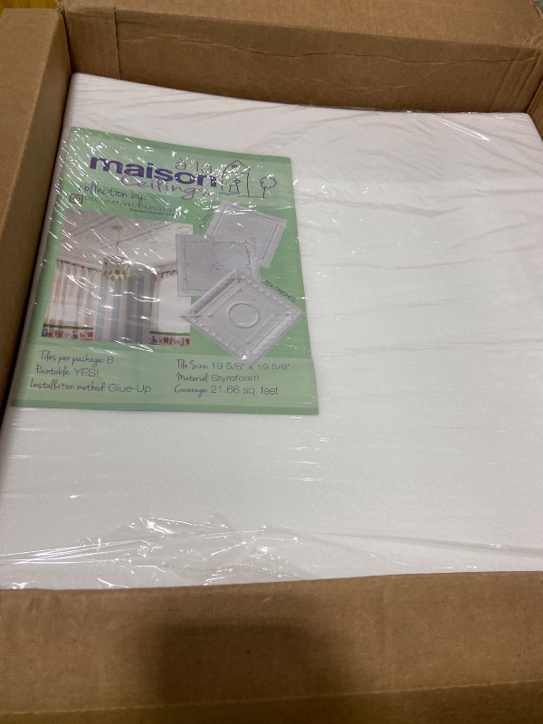 Photo 1 of À LA MAISON CEILINGS R22 Basic Foam Glue-Up Ceiling Tile (256 Sq. Ft./Case), Pack of 96, Plain White