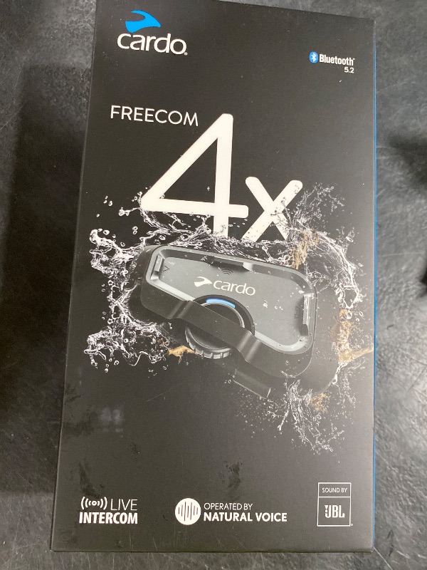 Photo 1 of Cardo Systems FREECOM 4X Motorcycle 4-Way Helmet Bluetooth Communication System Headset Intercom, Universal Bluetooth Connectivity, Waterproof, 40mm Speakers - Single Pack