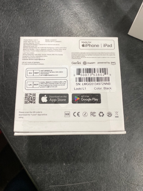 Photo 1 of Looki L1 AI Wearable Lifelogging Device (Black)