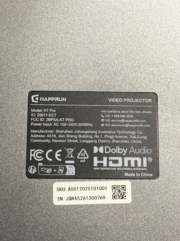 Photo 1 of HAPPRUN 3000 ANSI Lumens Outdoor Projector with Official Google TV