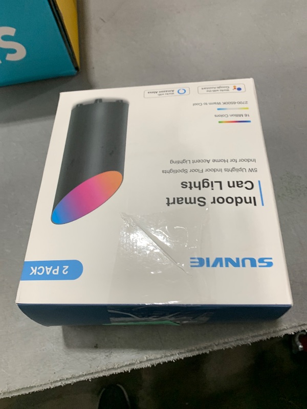 Photo 1 of SUNVIE Smart Floor Can Light Uplights Indoor, RGBCW, 2 Pack