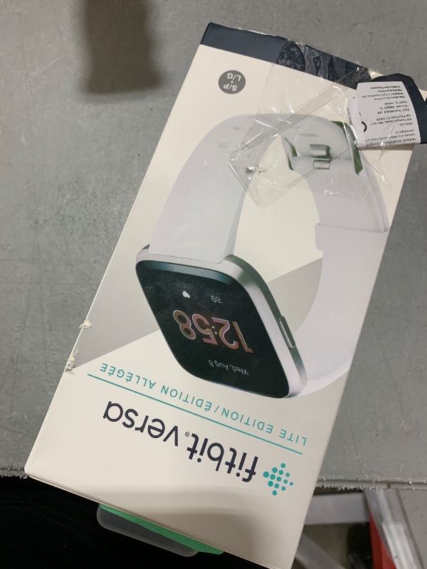 Photo 1 of Fitbit Versa Lite Edition Smartwatch - White/Silver Aluminum