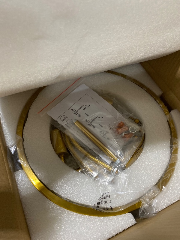 Photo 1 of LZLDCJ Brushed Gold Hammered Glass Semi Flush Mount Ceiling Light